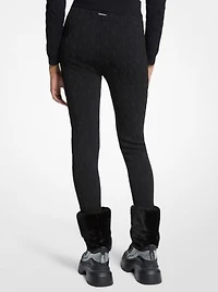 Logo Embossed Jacquard Ski Stirrup Leggings