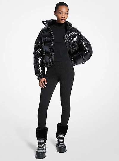 Logo Embossed Jacquard Ski Stirrup Leggings