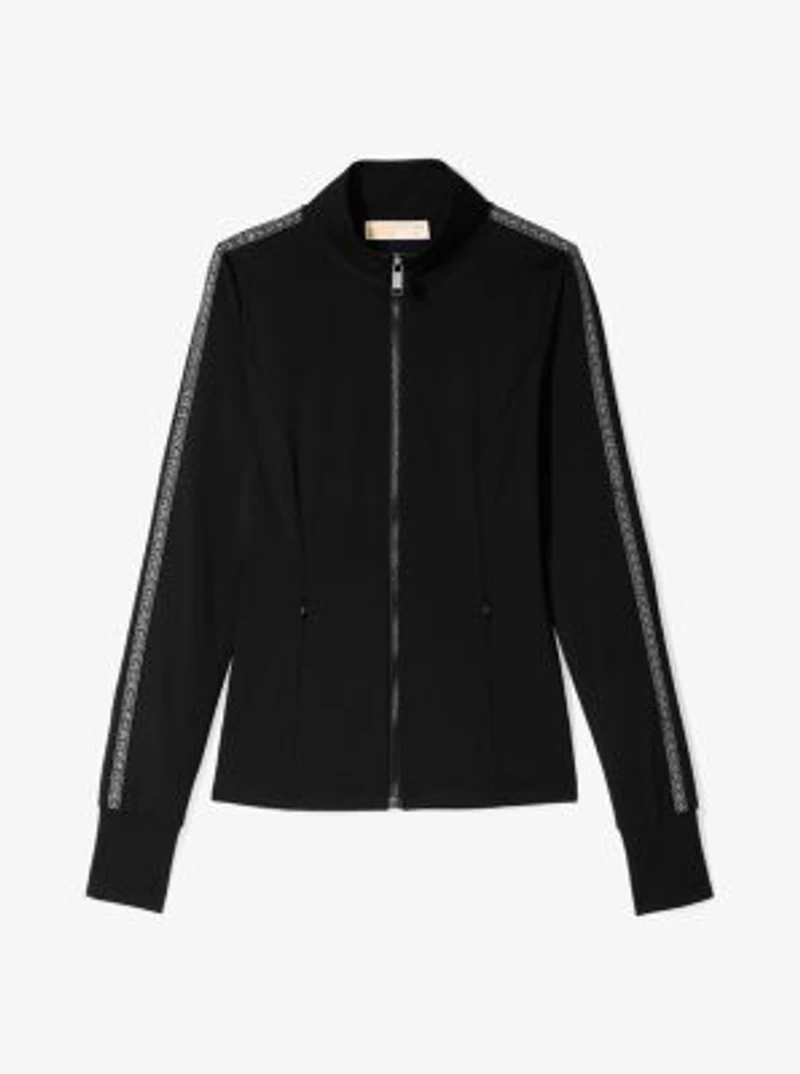 Logo Tape Stretch Nylon Jacket