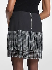 Studded Fringe Mini Skirt
