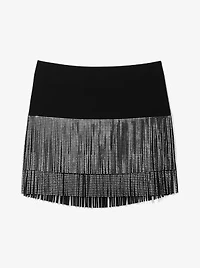 Studded Fringe Mini Skirt