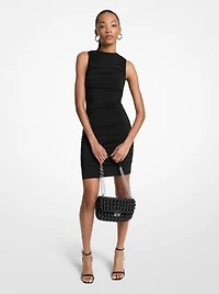 Ruched Stretch Matte Jersey Mini Dress
