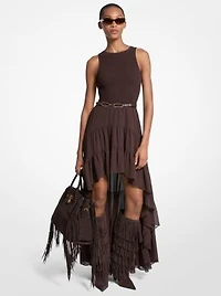 Georgette Smocked High-Low Dress