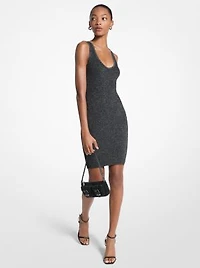 Metallic Ribbed Knit Tank Dress