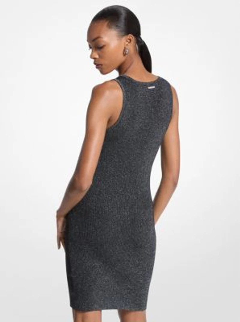 Metallic Ribbed Knit Tank Dress