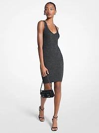Metallic Ribbed Knit Tank Dress