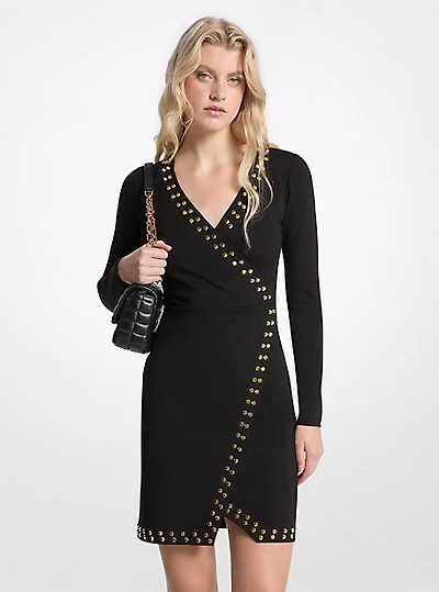 Studded Wrap Dress