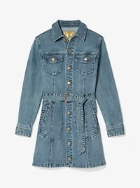 Denim Belted Mini Dress