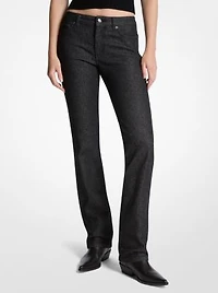 Studded Stretch Denim Cigarette Jeans