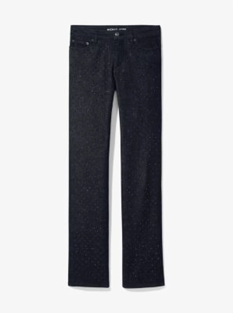 Studded Stretch Denim Cigarette Jeans