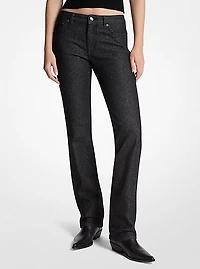 Studded Stretch Denim Cigarette Jeans