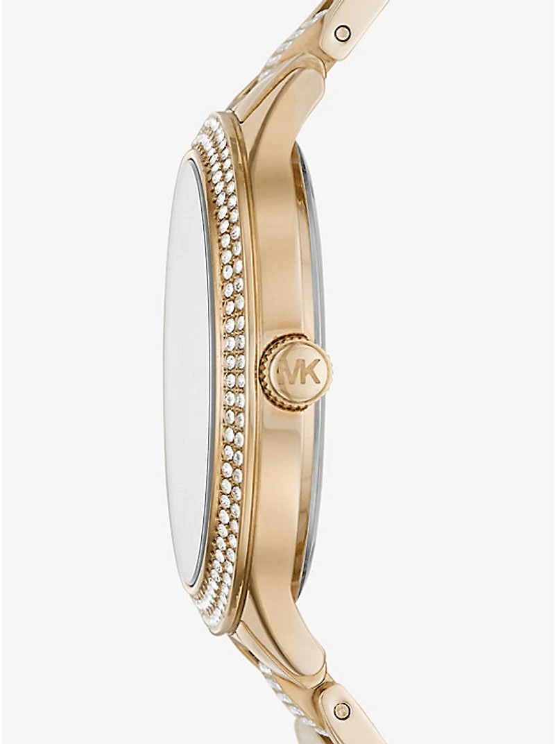 Pavé Gold-Tone Watch