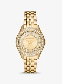 Harlowe Pavé Gold-Tone Watch