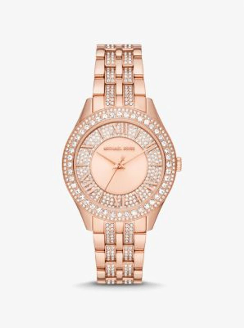 Harlowe Pavé Rose Gold-Tone Watch