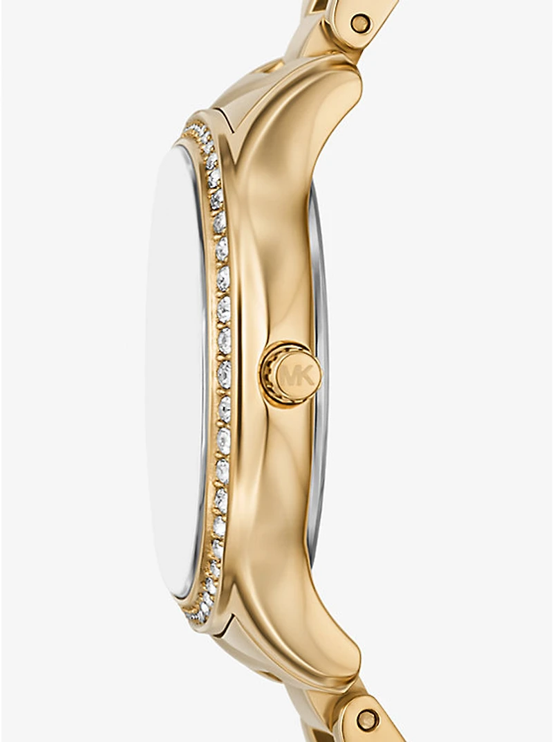 Mini Sage Pavé Gold-Tone Watch