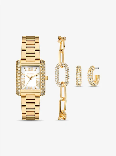 Petite Emery Gold-Tone Watch and Jewelry Gift Set