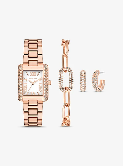 Petite Emery Rose Gold-Tone Watch and Jewelry Gift Set