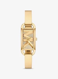 Mini Empire Pavé Gold-Tone Bangle Watch