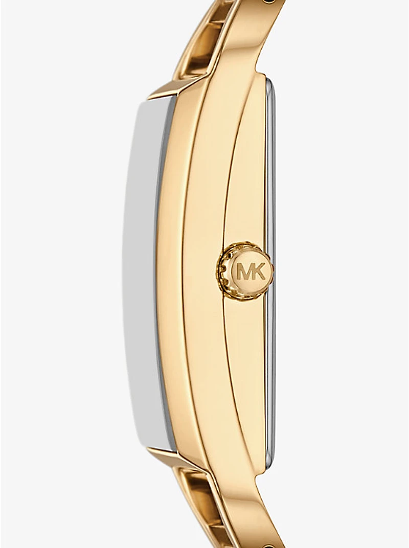 Mini Empire Pavé Gold-Tone Bangle Watch