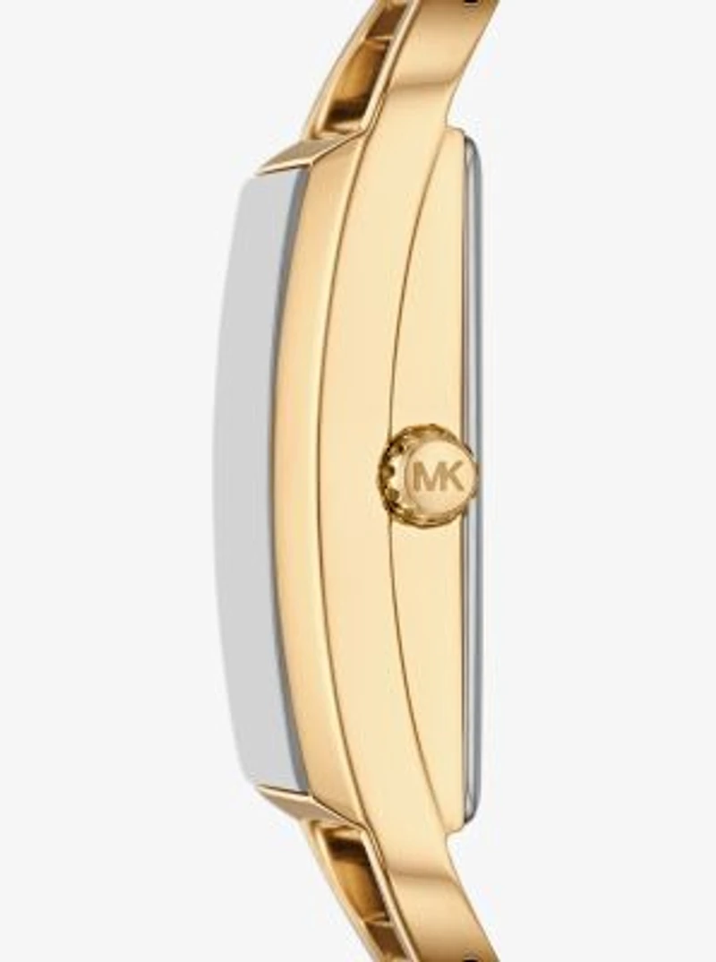 Mini Empire Pavé Gold-Tone Bangle Watch