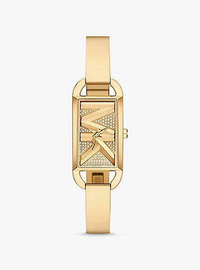 Mini Empire Pavé Gold-Tone Bangle Watch