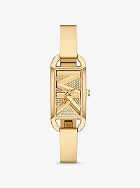 Mini Empire Pavé Gold-Tone Bangle Watch