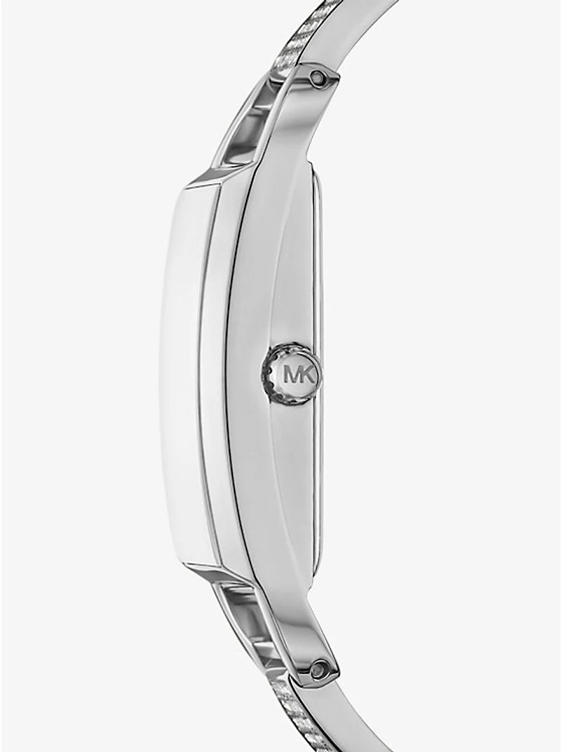 Mini Empire Pavé Silver-Tone Bangle Watch