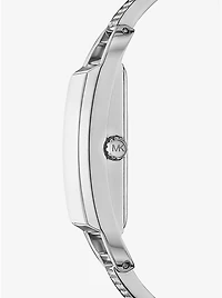 Mini Empire Pavé Silver-Tone Bangle Watch