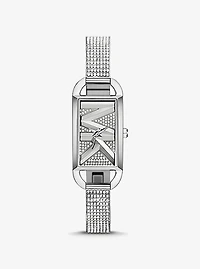 Mini Empire Pavé Silver-Tone Bangle Watch