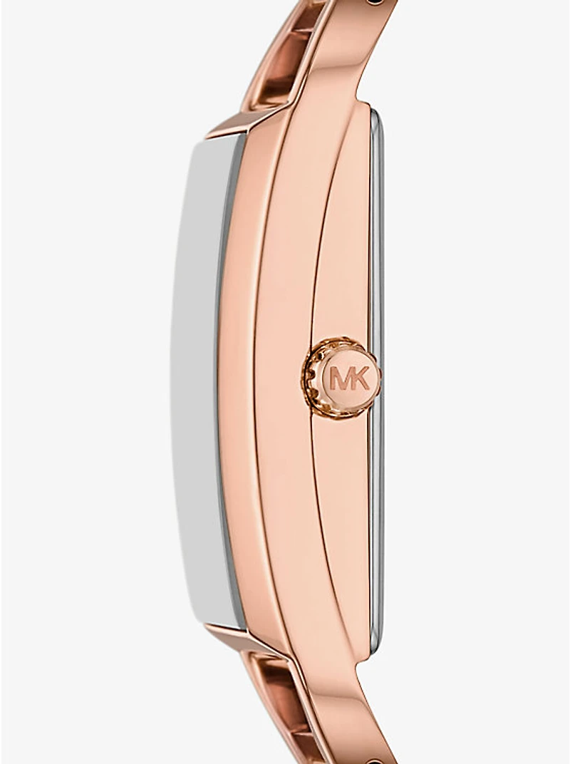 Mini Empire Pavé Rose Gold-Tone Bangle Watch