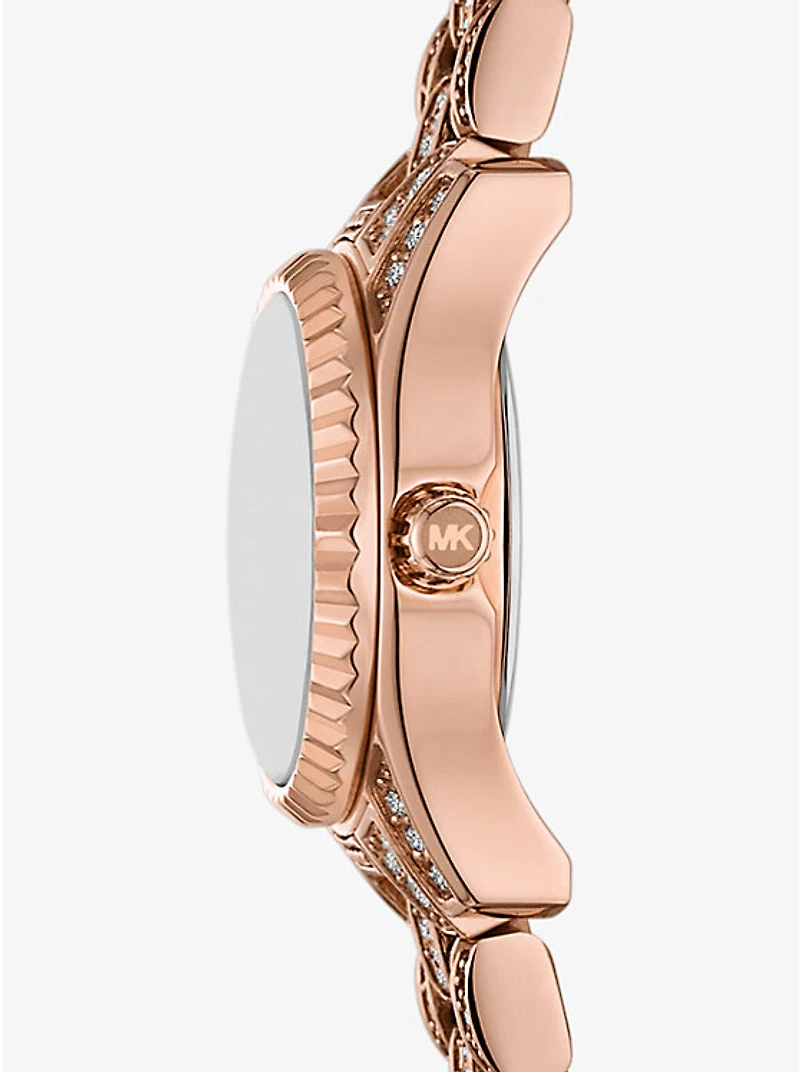 Mini Lexington Pavé Rose Gold-Tone Watch