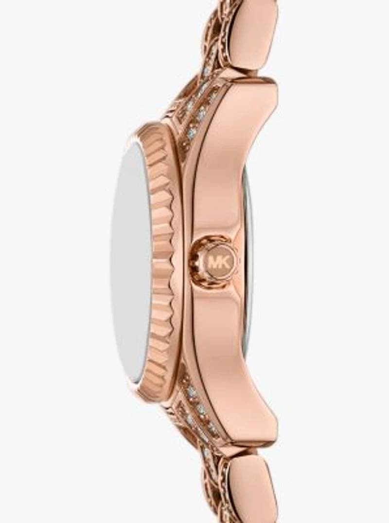 Mini Lexington Pavé Rose Gold-Tone Watch