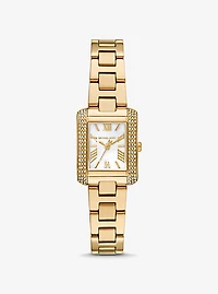 Mini Emery Pavé Gold-Tone Watch
