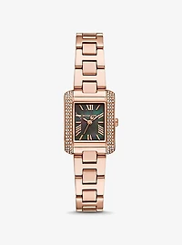 Mini Emery Pavé Rose Gold-Tone Watch