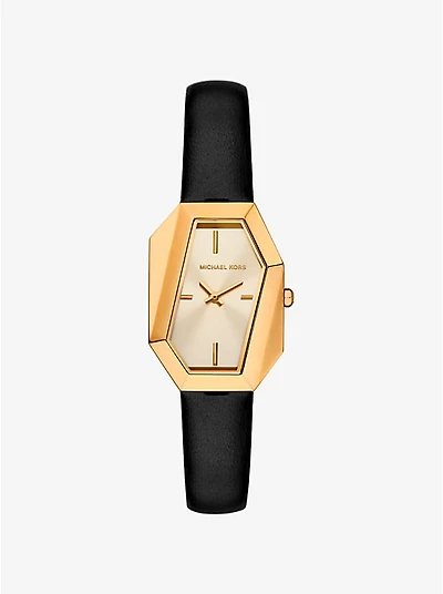 Suri Gold-Tone and Leather Watch