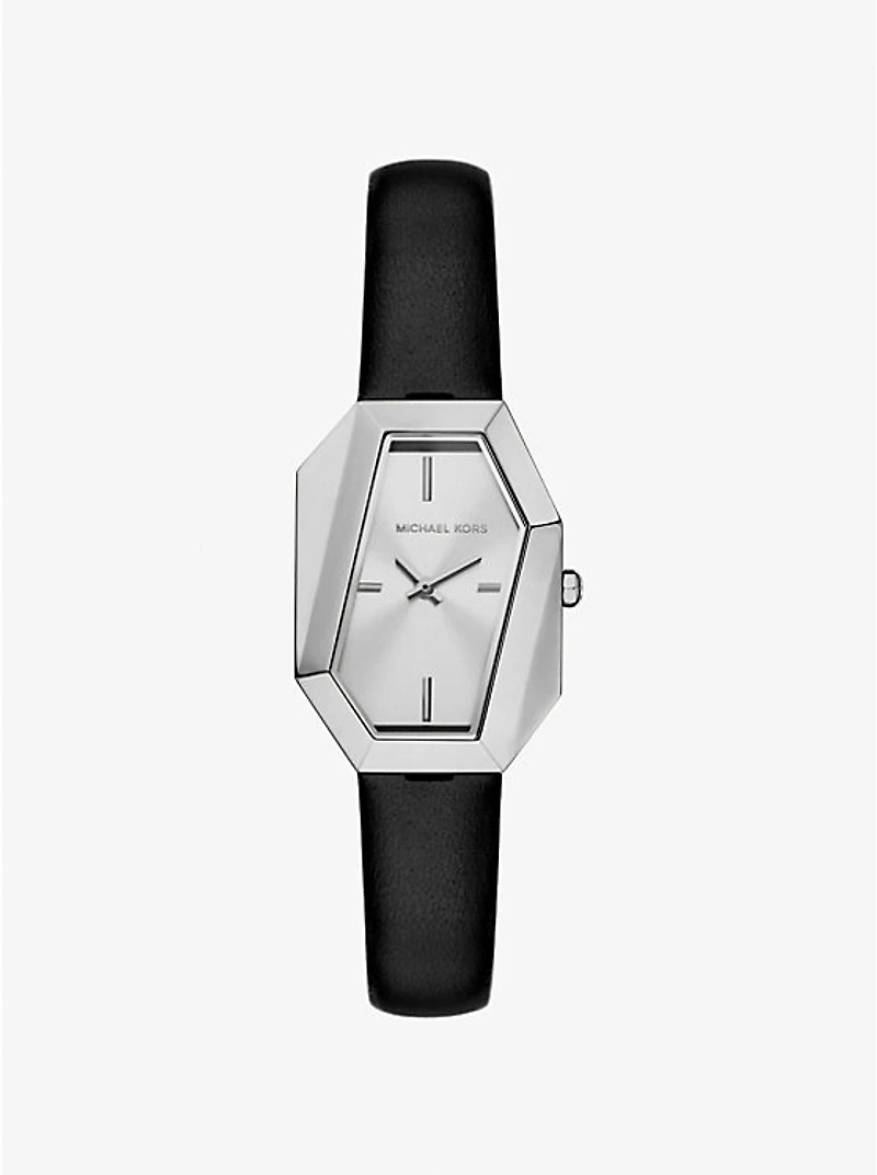 Suri Silver-Tone and Leather Watch