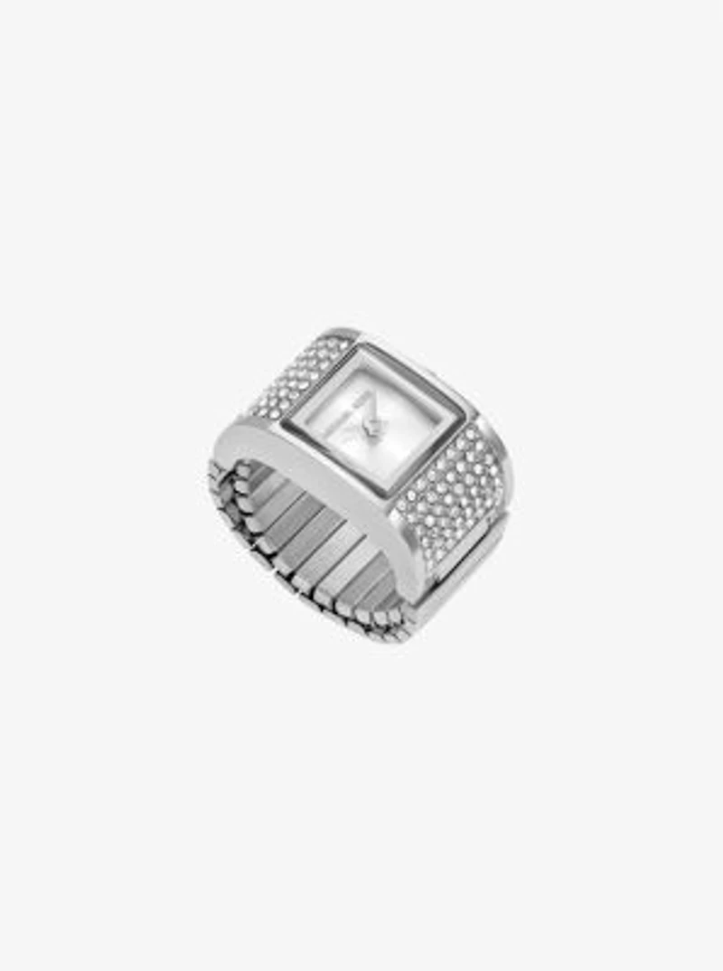 Darrington Pavé Silver-Tone Ring Watch