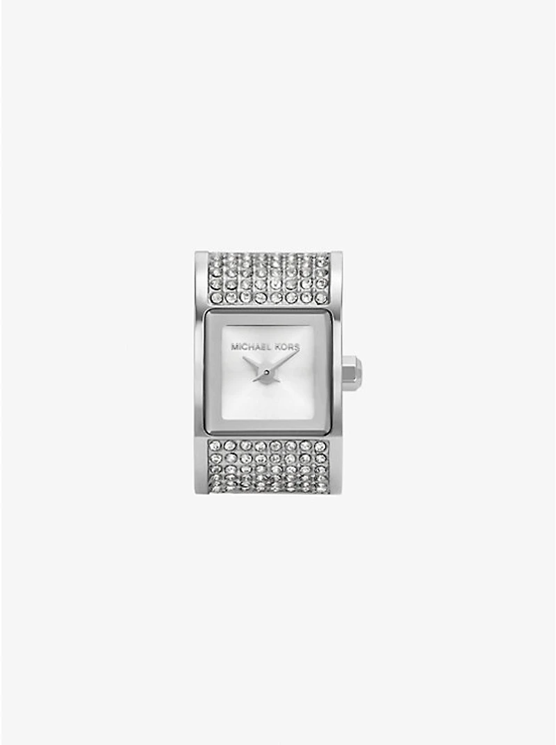 Darrington Pavé Silver-Tone Ring Watch