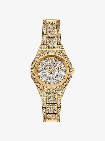 Mini Raquel Pavé Gold-Tone Watch