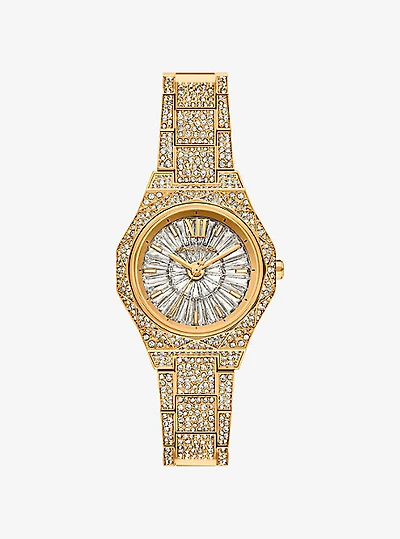 Mini Raquel Pavé Gold-Tone Watch