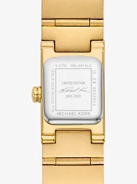 Limited-Edition Mini Darrington Pavé Bezel Gold-Tone Watch