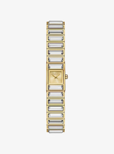 Limited-Edition Mini Darrington Pavé Bezel Gold-Tone Watch