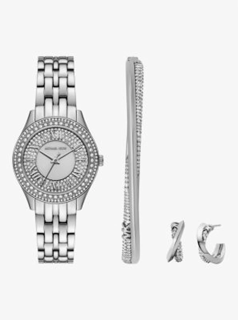 Mini Harlowe Pavé Gold-Tone Watch and Jewelry Set