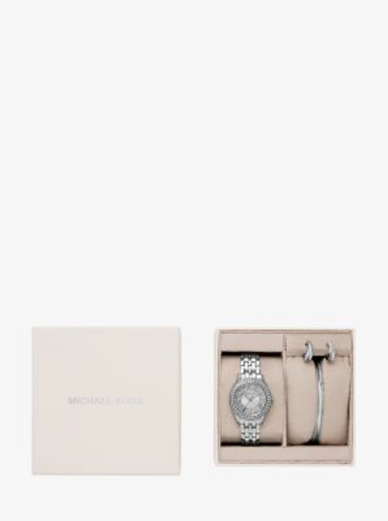 Mini Harlowe Pavé Gold-Tone Watch and Jewelry Set
