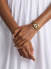 Petite Lexington Pavé Gold Watch and Heart Bracelet Gift Set