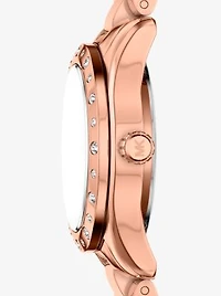 Petite Lexington Pavé Rose Gold-Tone Watch and Heart Bracelet Gift Set