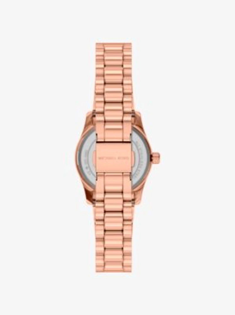 Petite Lexington Pavé Rose Gold-Tone Watch and Heart Bracelet Gift Set