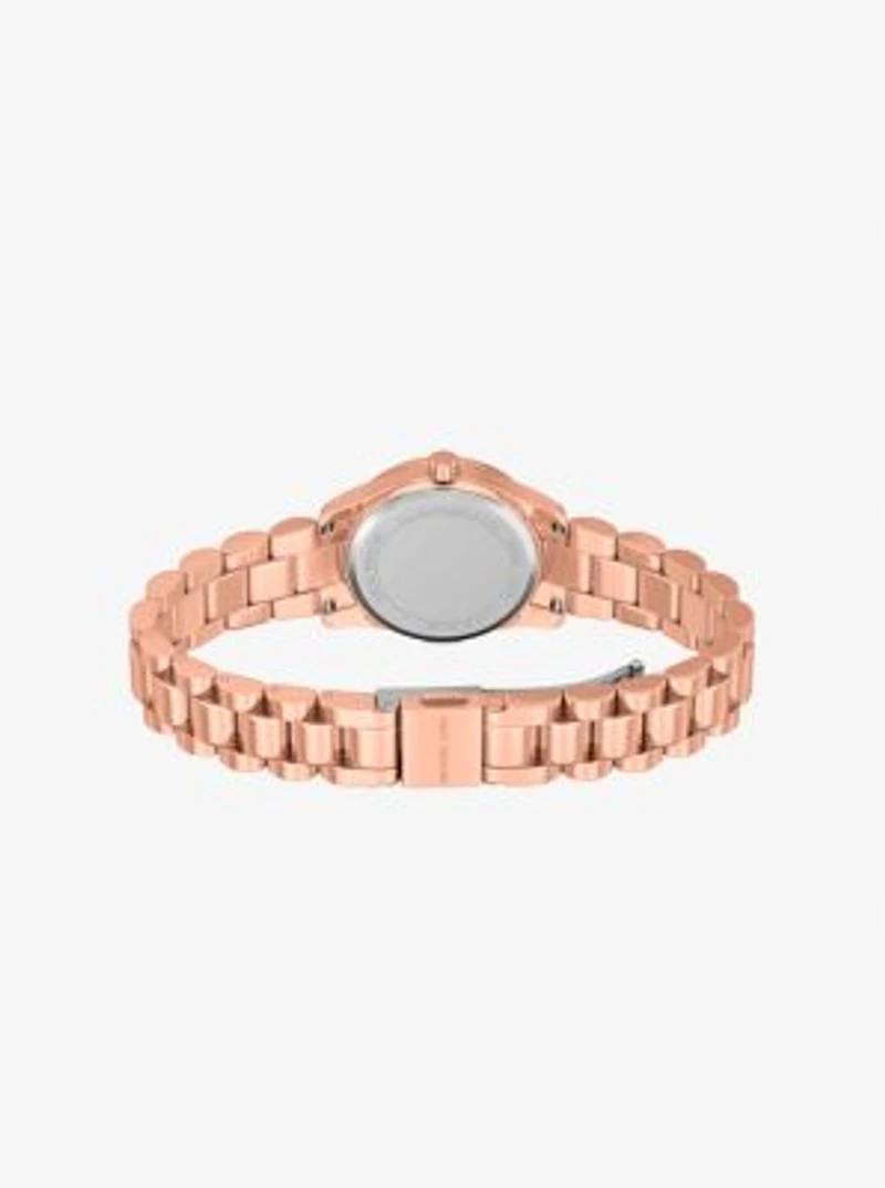Petite Lexington Pavé Rose Gold-Tone Watch and Heart Bracelet Gift Set