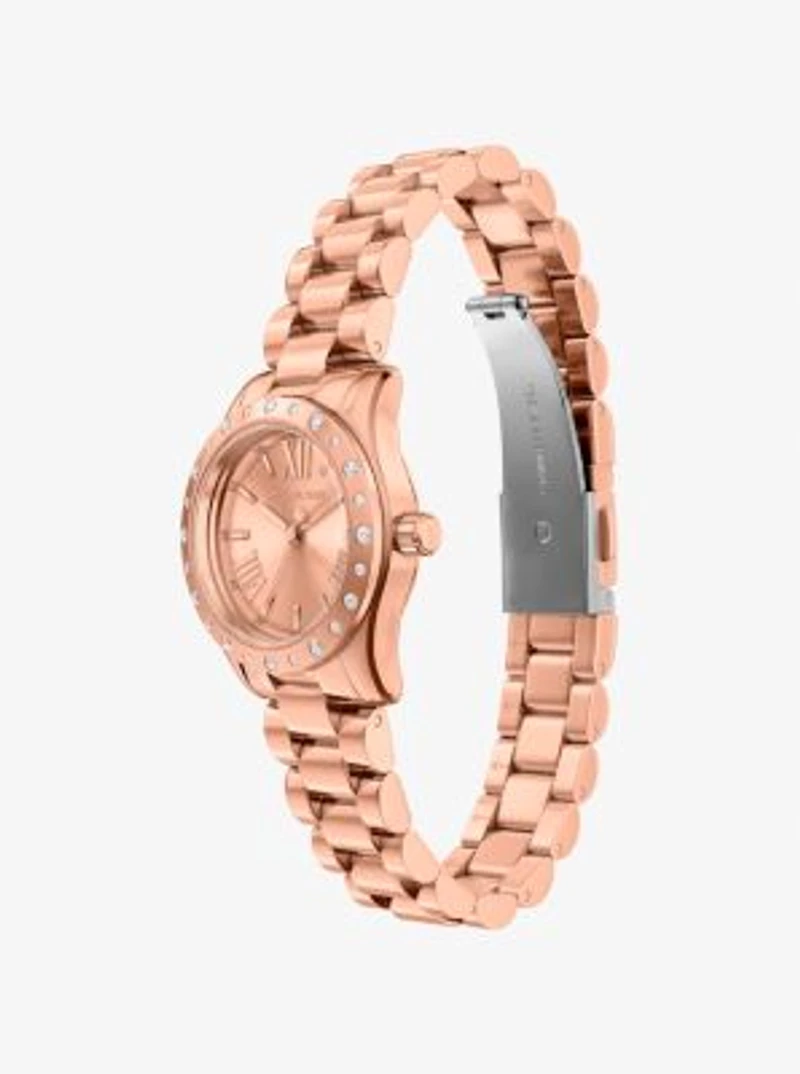 Petite Lexington Pavé Rose Gold-Tone Watch and Heart Bracelet Gift Set