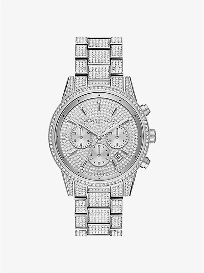 Bryant Pavé Silver-Tone Watch